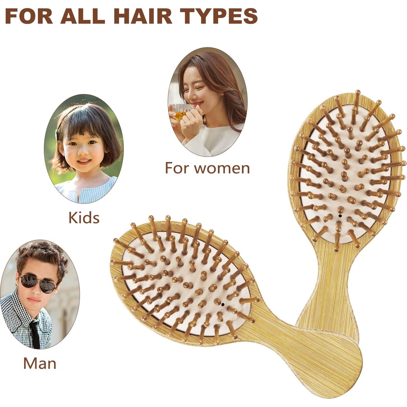 Set de 2 Cepillos Mini Desenredantes de Bambú MRD - Viaje