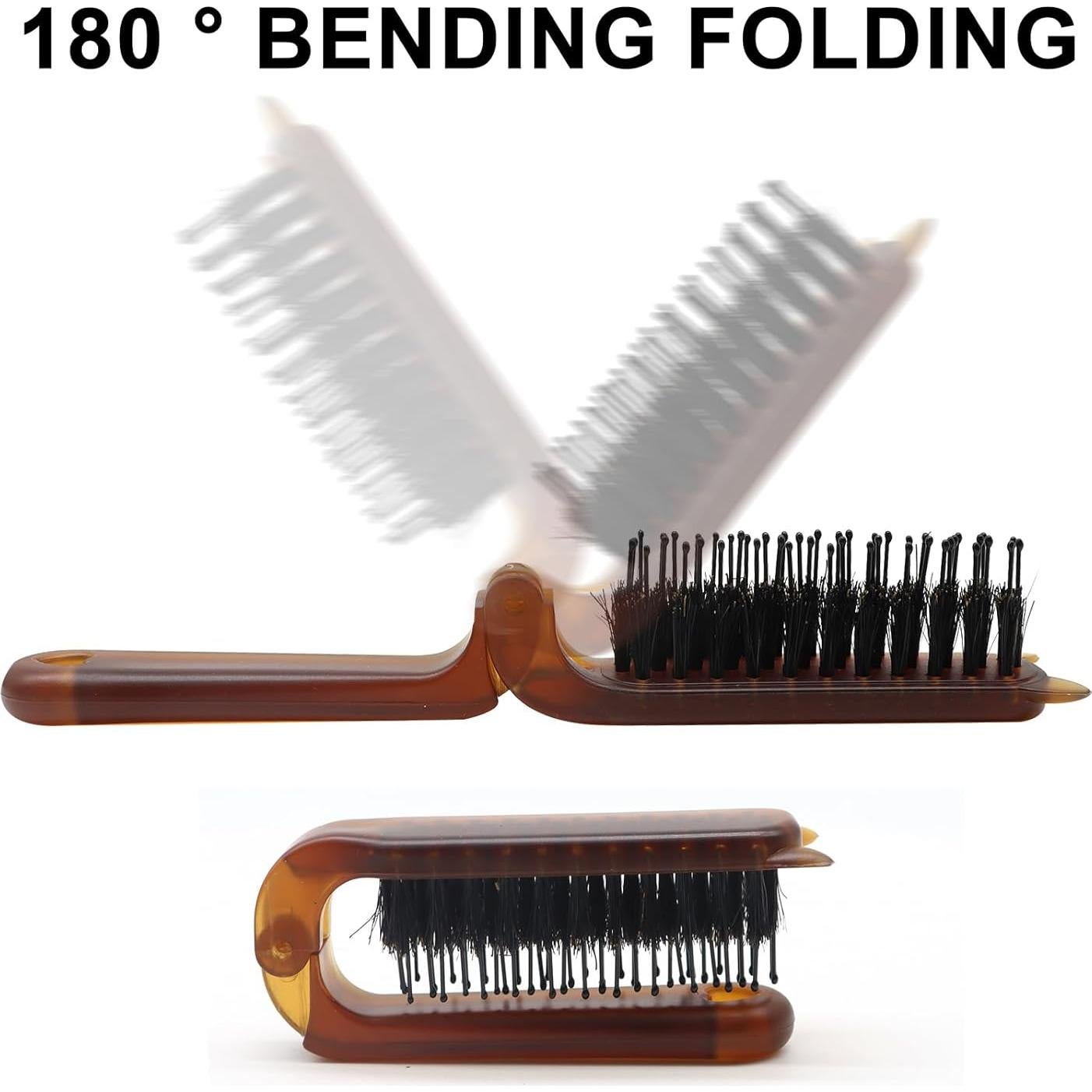 Cepillo de Pelo Plegable Yasdyri - 2 Piezas Crin de Jabalí