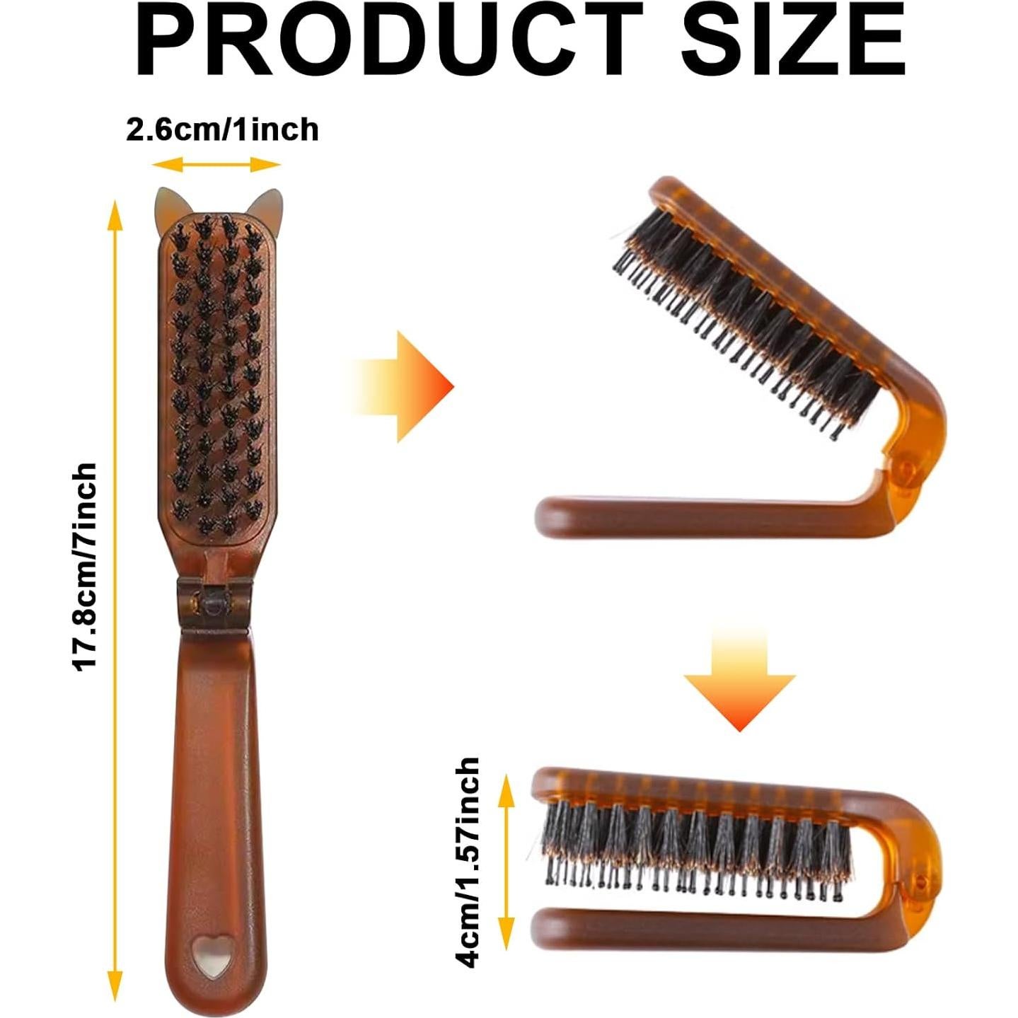 Cepillo de Pelo Plegable Yasdyri - 2 Piezas Crin de Jabalí