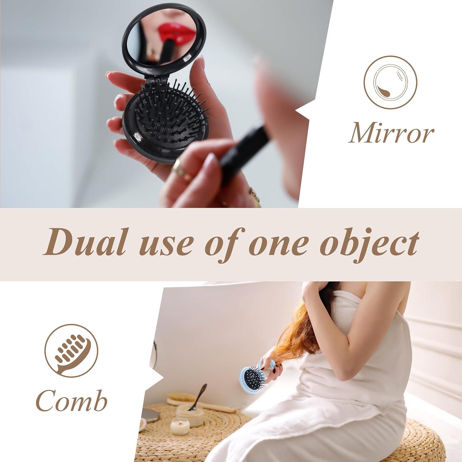 MoHern Cepillo de Viaje Plegable con Espejo - 6 Colores