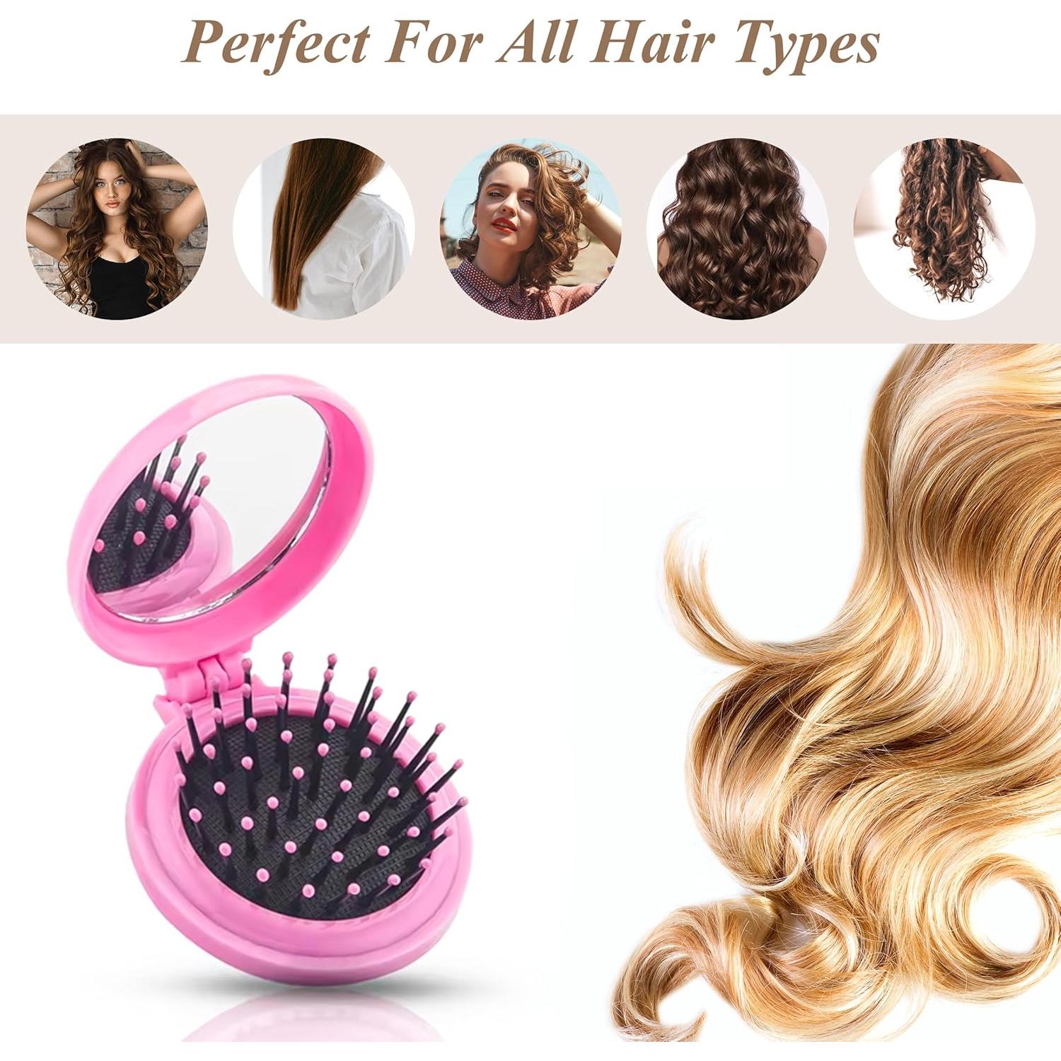 MoHern Cepillo de Viaje Plegable con Espejo - 6 Colores