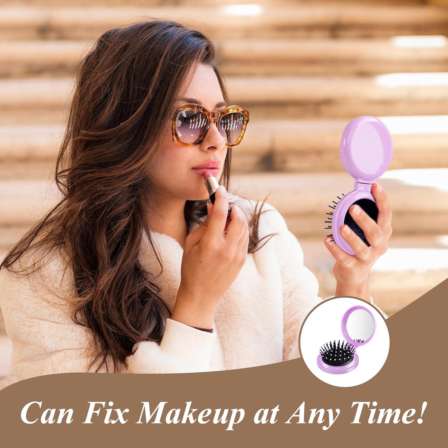 MoHern Cepillo de Viaje Plegable con Espejo - 6 Colores