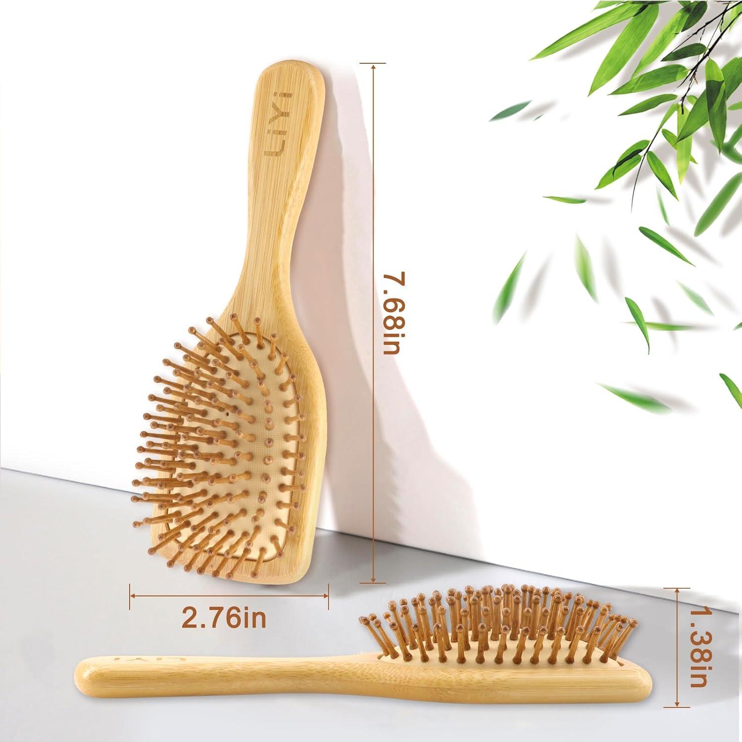 Cepillo de Pelo de Bambú LIYI Ergonómico para Crecimiento Cabello