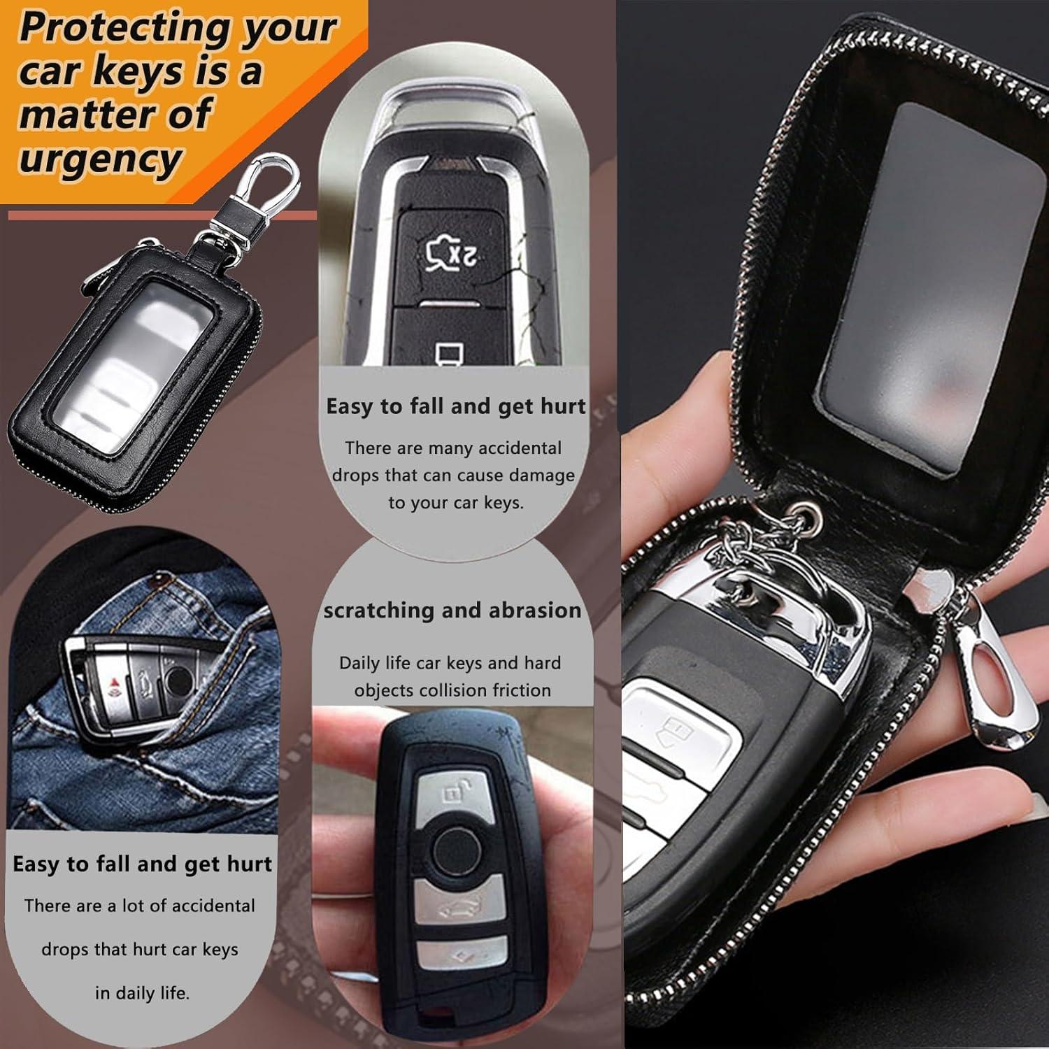 Funda de Llave de Coche vvag de Cuero Genuino Universal Negra