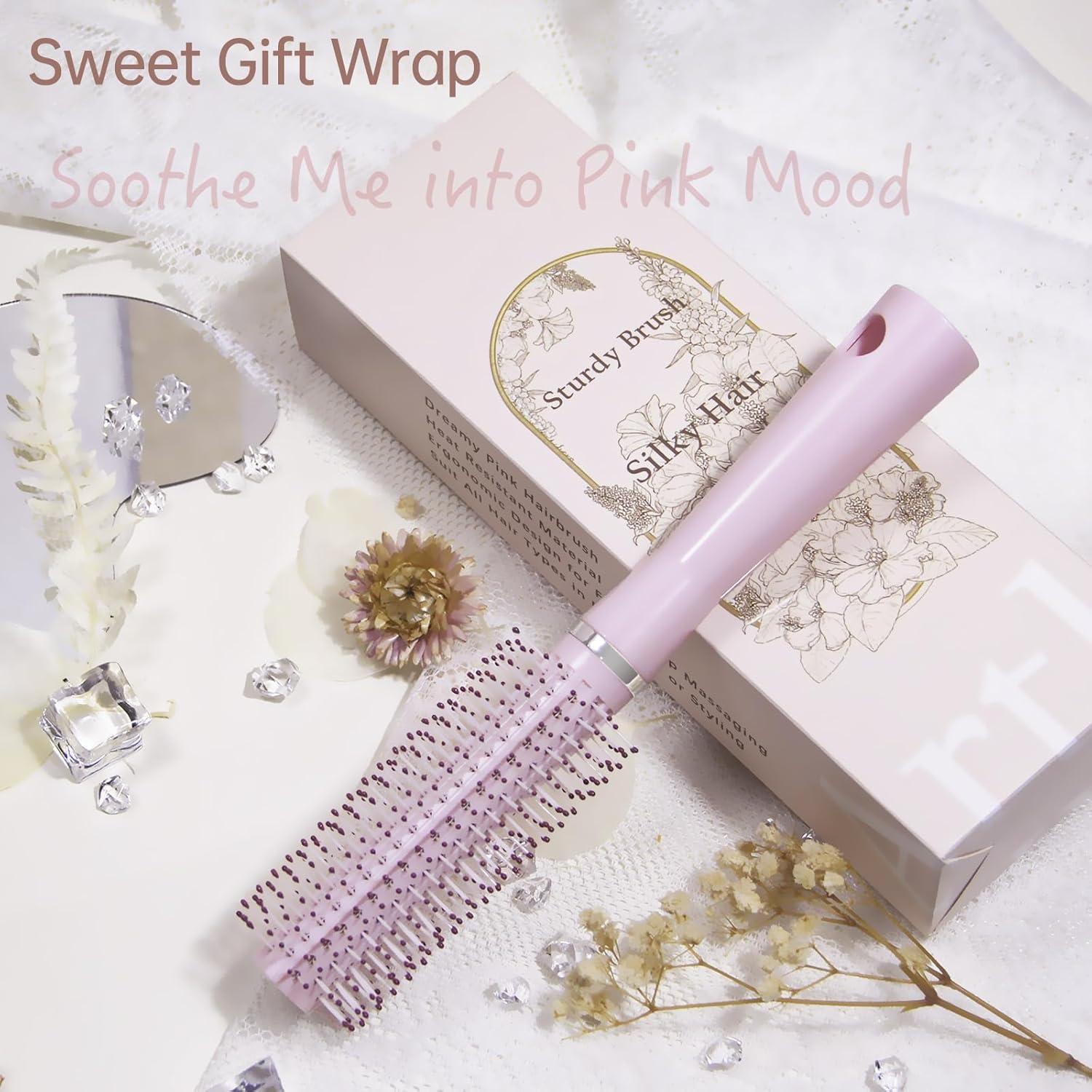 Cepillo Redondo Rosa Arthaxi para Secado Rápido 23.4x9.7cm