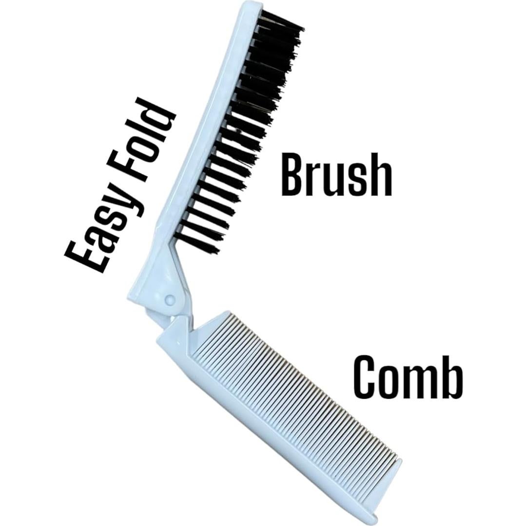 Cepillo de Pelo Plegable Compacto Le Salon - 2 Piezas Rojo y Blanco