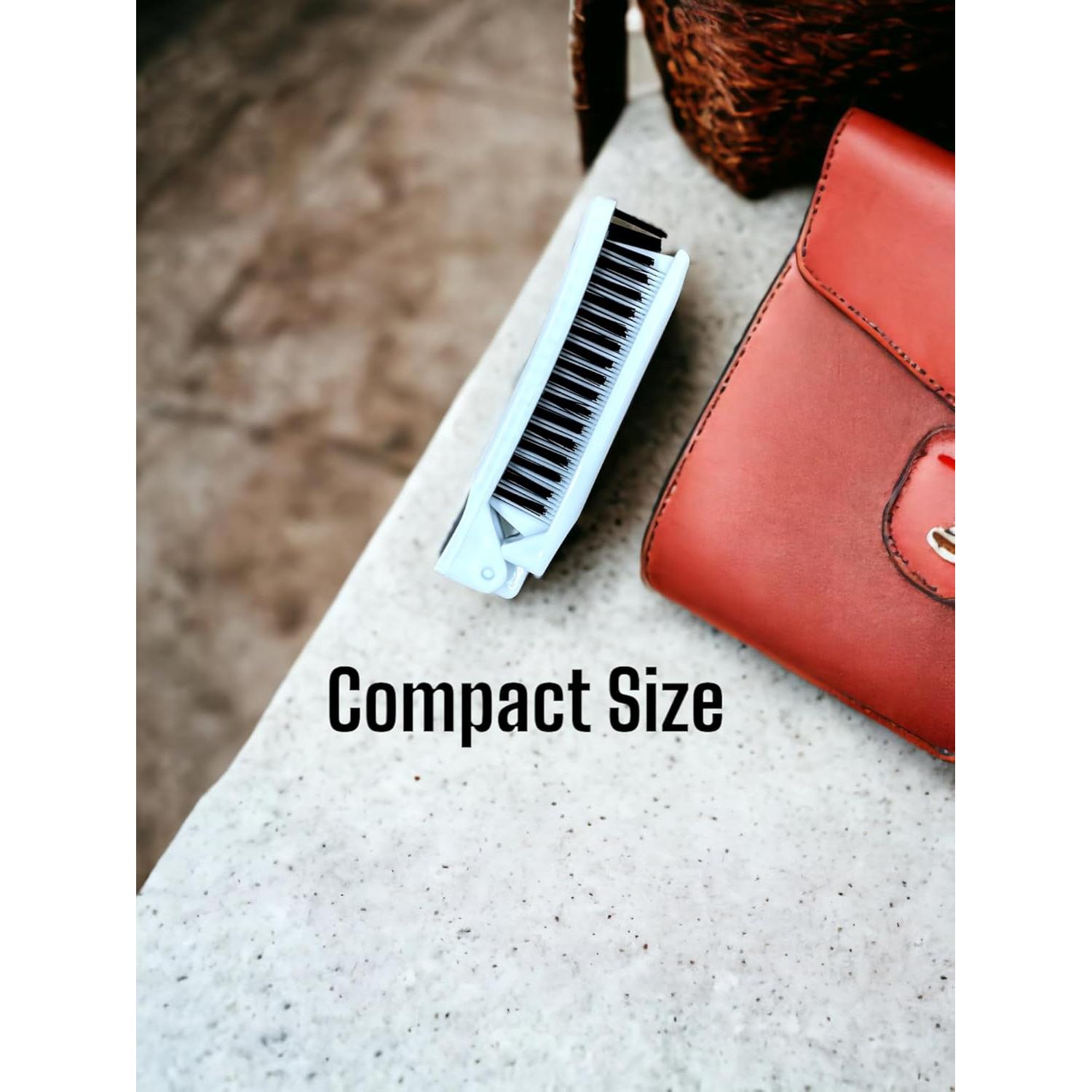 Cepillo de Pelo Plegable Compacto Le Salon - 2 Piezas Rojo y Blanco