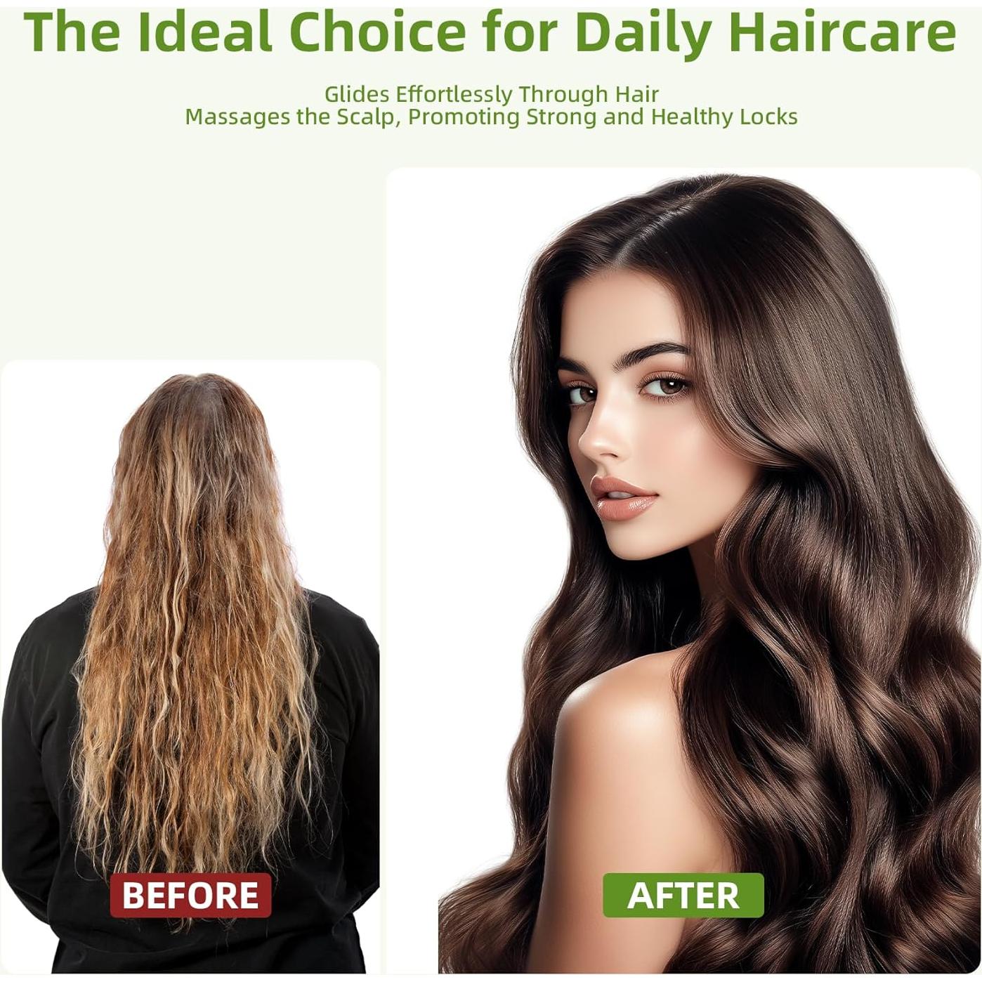 Cepillo de Paleta de Bambú Natural MRD para Desenredar 23.7x8cm