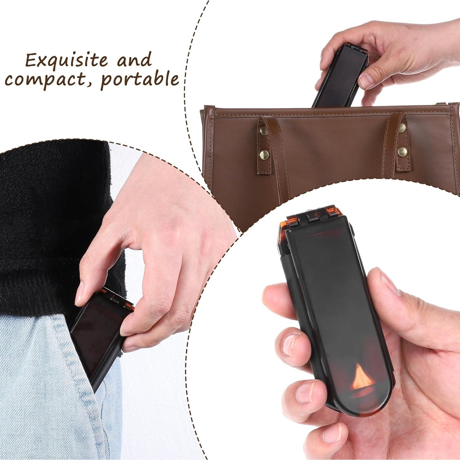 Juego de 2 Cepillos de Pelo Plegables con Espejo Psyqtsuary