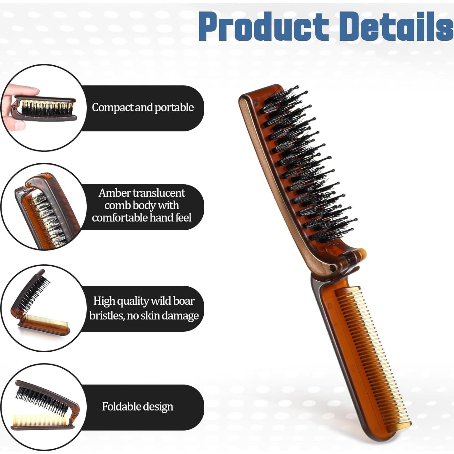 Cepillo de Pelo Plegable MOZEAT LENS 2 Piezas Ámbar