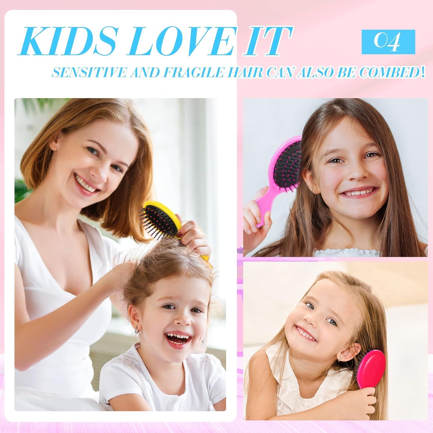 24 Mini Cepillos Desenredantes Yoande para Niñas y Adolescentes