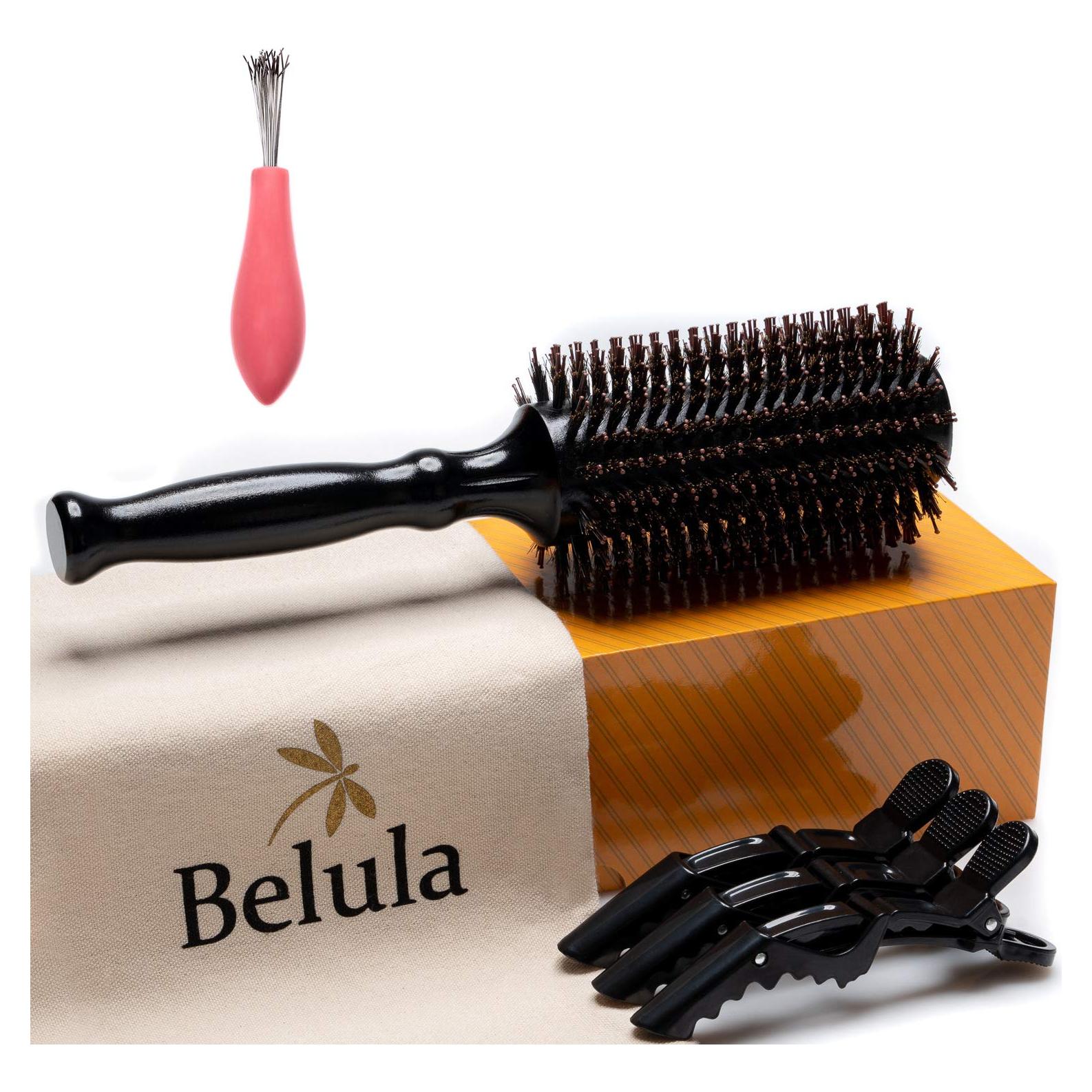 Cepillo Redondo de Cerda de Jabalí Belula 6.1 cm con Clips