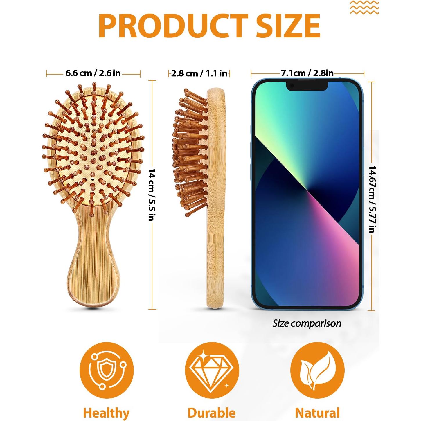 Paquete de 2 Cepillos para Cabello BUNDLEPRO Mini Antiestático