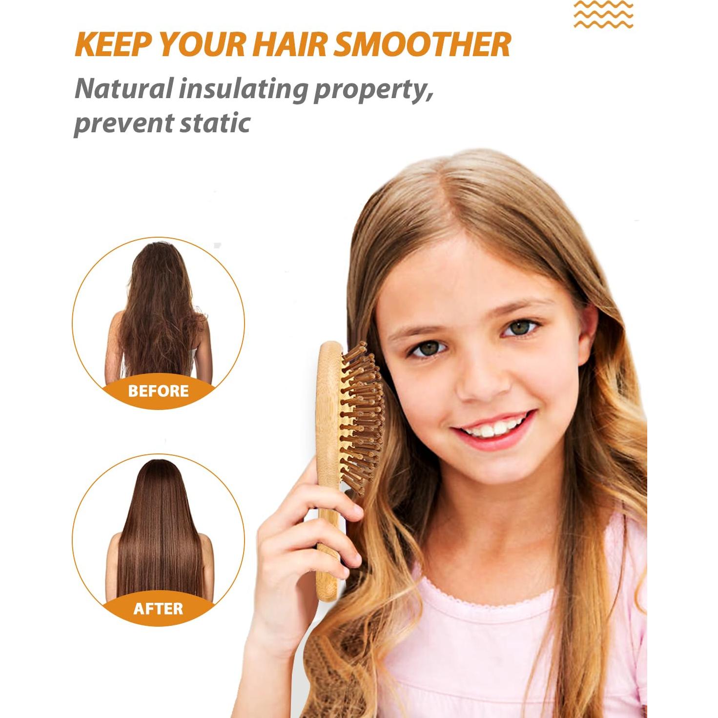 Paquete de 2 Cepillos para Cabello BUNDLEPRO Mini Antiestático