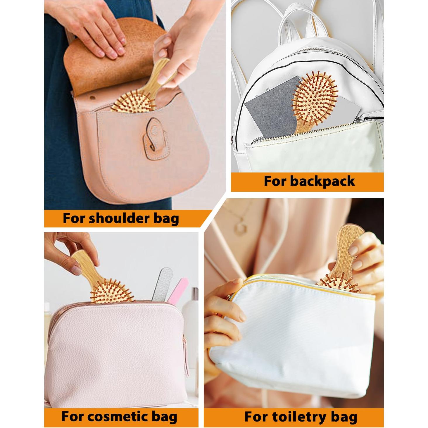 Paquete de 2 Cepillos para Cabello BUNDLEPRO Mini Antiestático