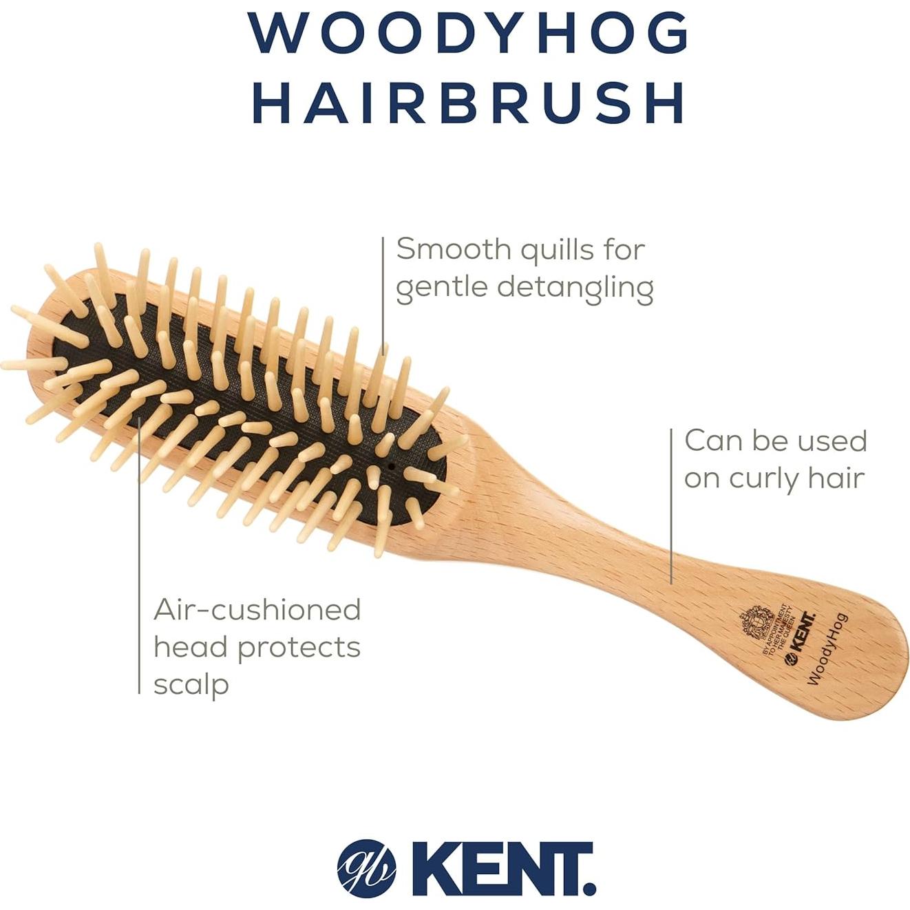 Cepillo Desenredante Kent Woodyhog Madera Natural 21.5 cm