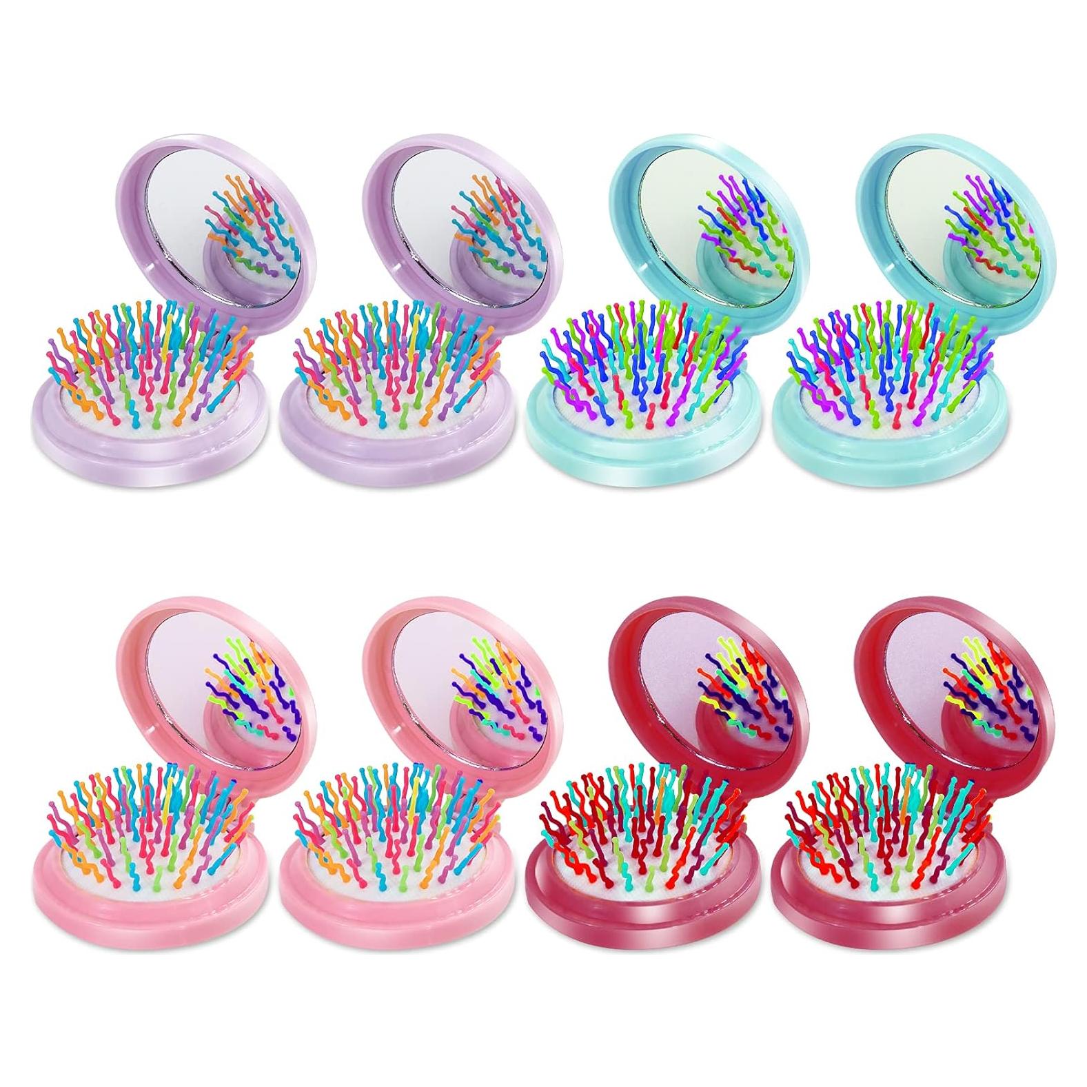 Cepillo de Cabello Plegable ONLYFU 8 Pcs con Espejo Mini