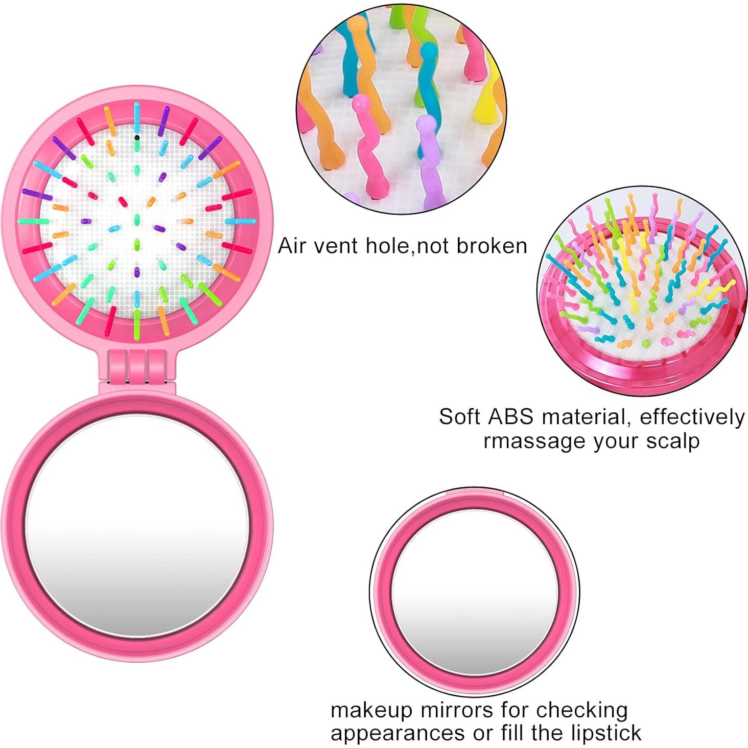 Cepillo de Cabello Plegable ONLYFU 8 Pcs con Espejo Mini