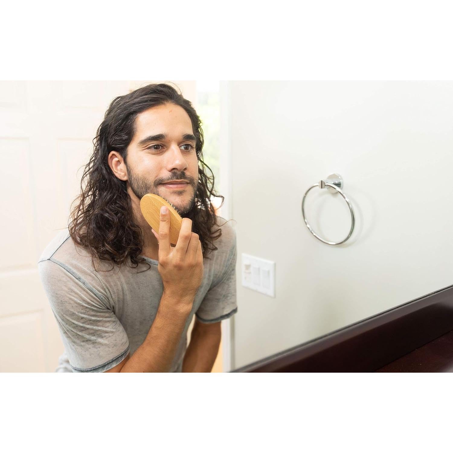 Cepillo de Cerda de Jabalí GranNaturals para Barba y Cabello