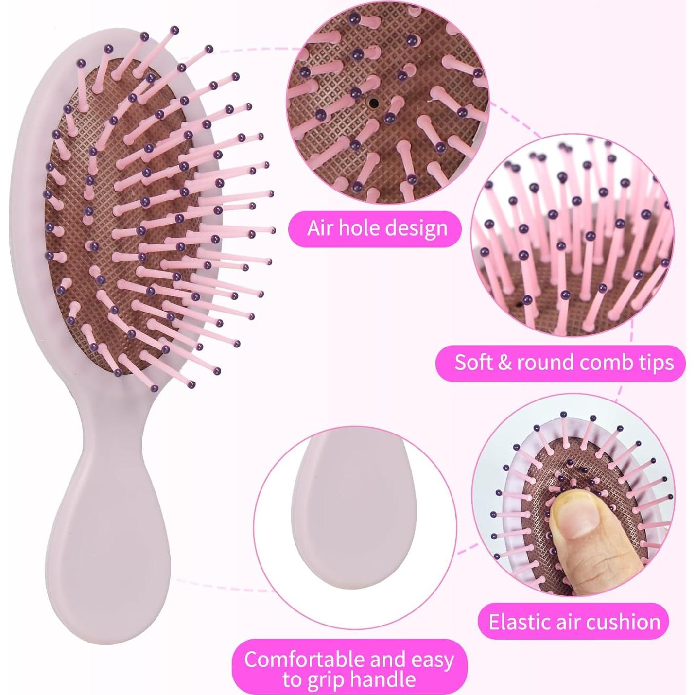 Paquete de 12 Mini Cepillos Desenredantes ANABIUP para Cabello