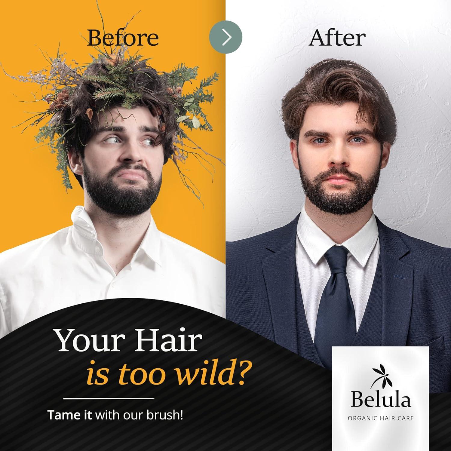 Juego de Cepillos para Cabello Masculino Belula - Cerda de Jabalí y Peine de Madera