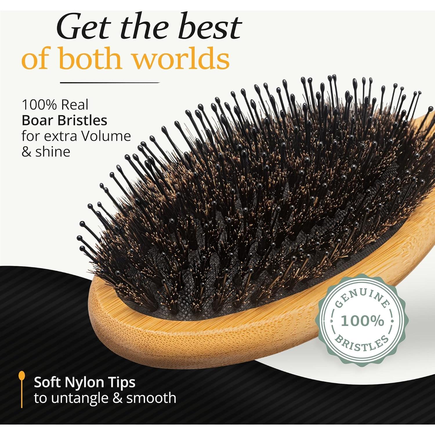 Juego de Cepillos para Cabello Masculino Belula - Cerda de Jabalí y Peine de Madera