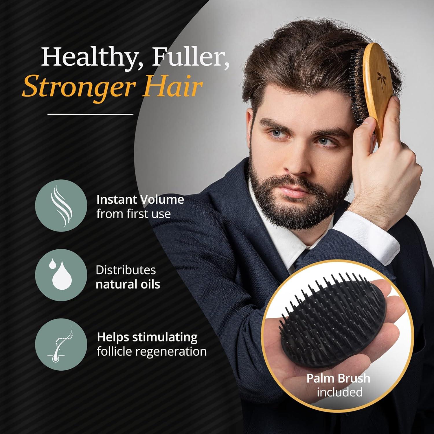 Juego de Cepillos para Cabello Masculino Belula - Cerda de Jabalí y Peine de Madera
