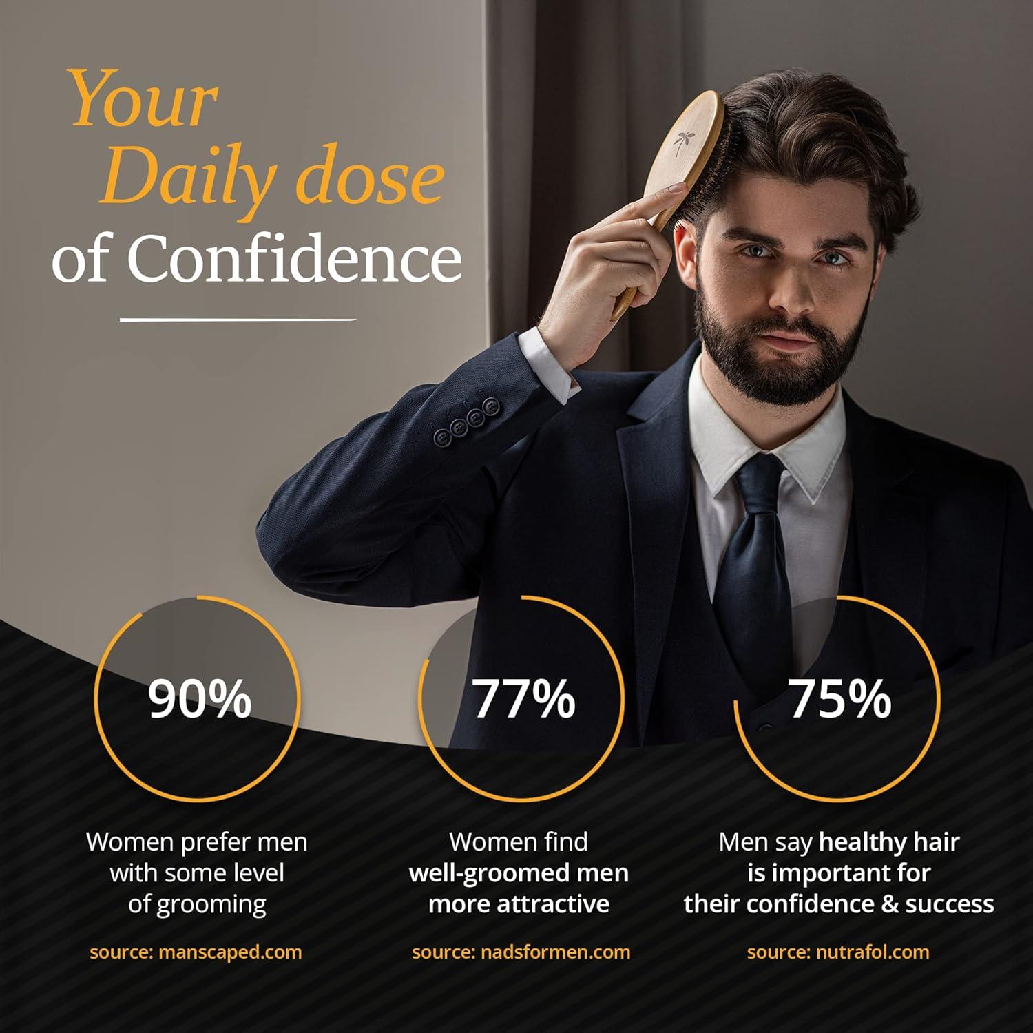 Juego de Cepillos para Cabello Masculino Belula - Cerda de Jabalí y Peine de Madera