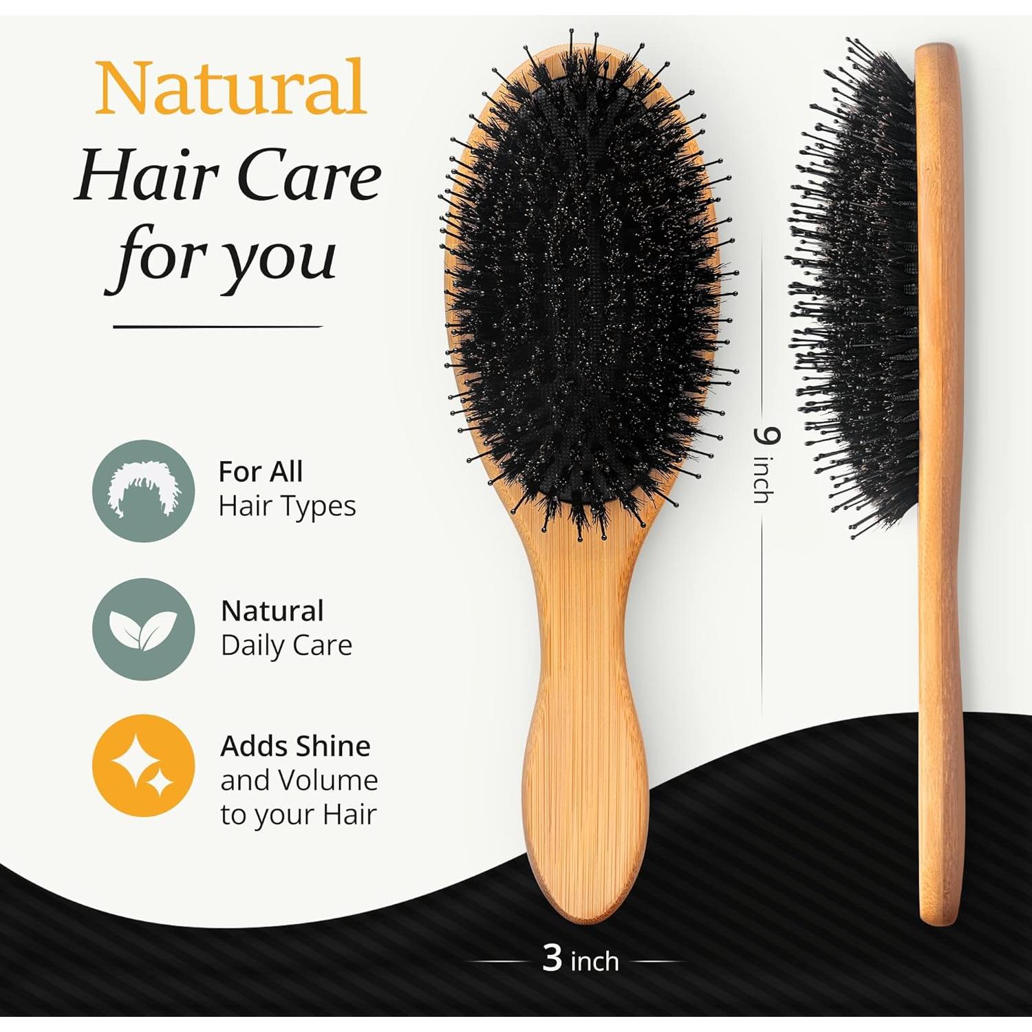 Juego de Cepillos para Cabello Masculino Belula - Cerda de Jabalí y Peine de Madera