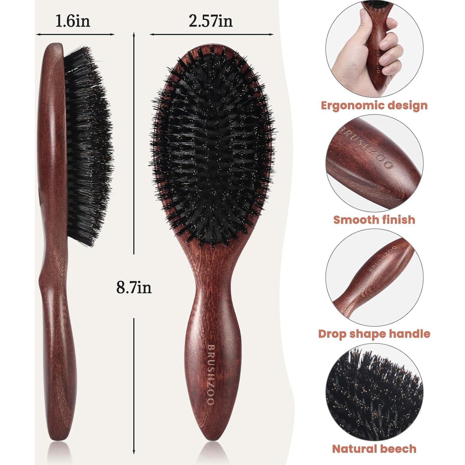 Cepillo de Cerdas de Jabalí BRUSHZOO para Cabello Fino 12cm