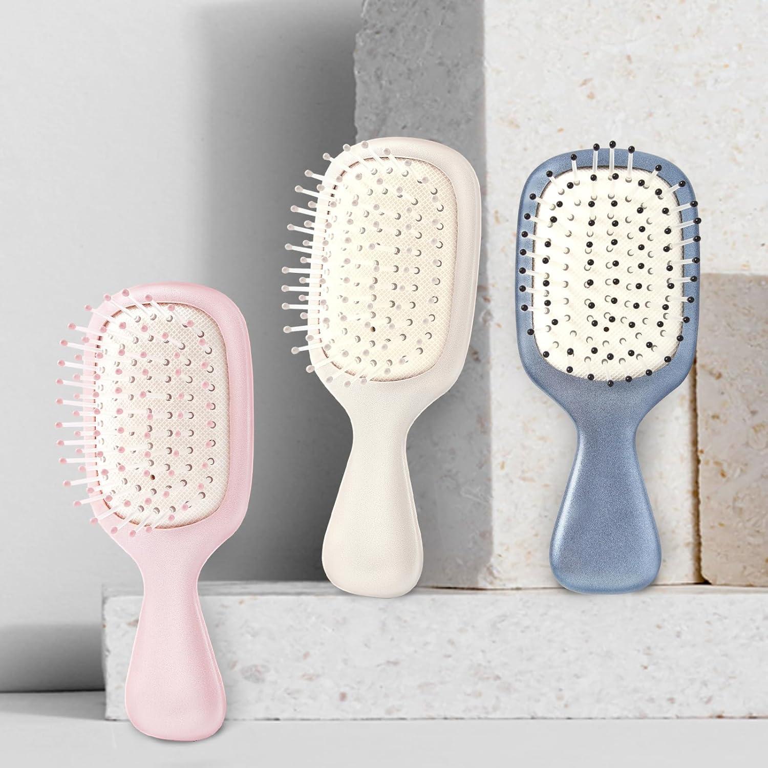 Mini Cepillo Desenredante Jurrissa Blanco Portátil 14x5.7cm