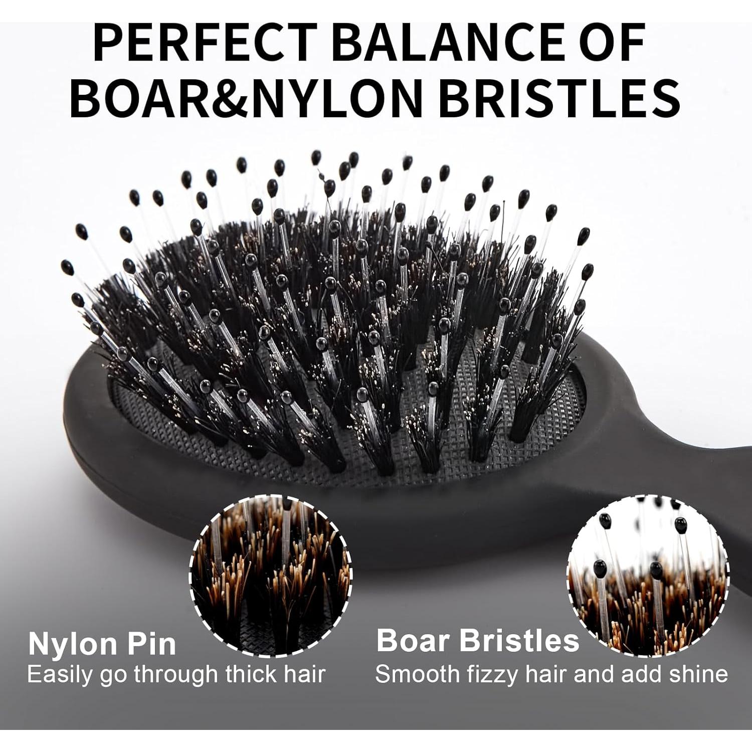 Mini Cepillo Desenredante Jurrissa Negro 14x6 cm Portátil