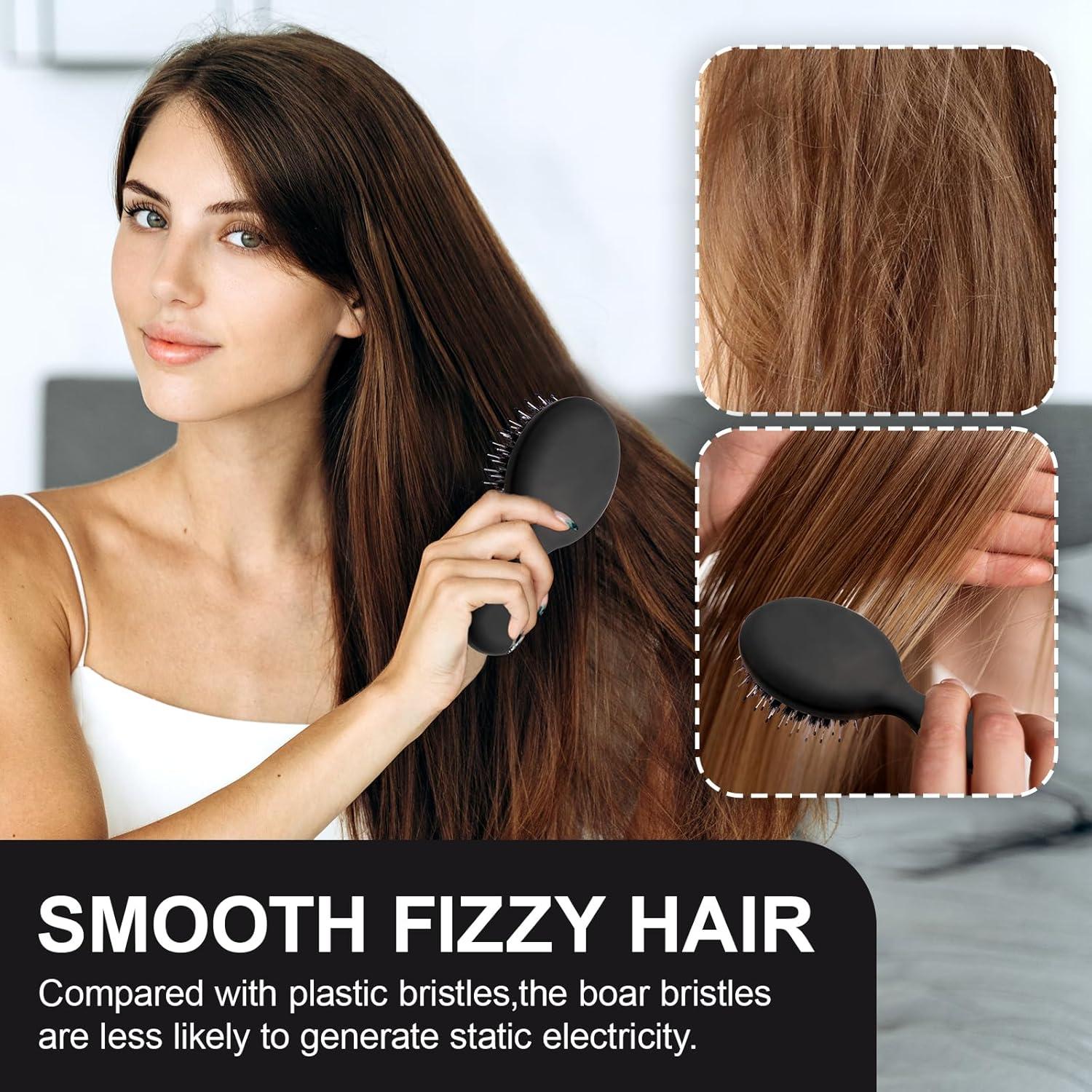 Mini Cepillo Desenredante Jurrissa Negro 14x6 cm Portátil