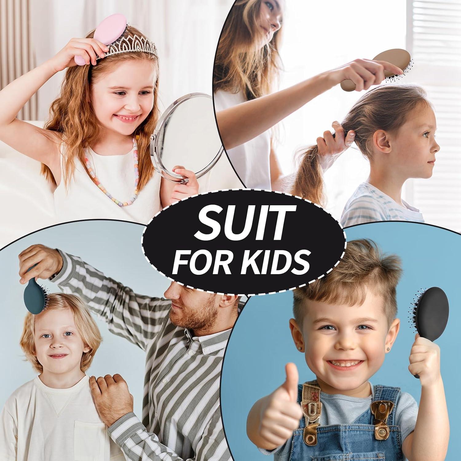 Mini Cepillo Desenredante Jurrissa Negro 14x6 cm Portátil