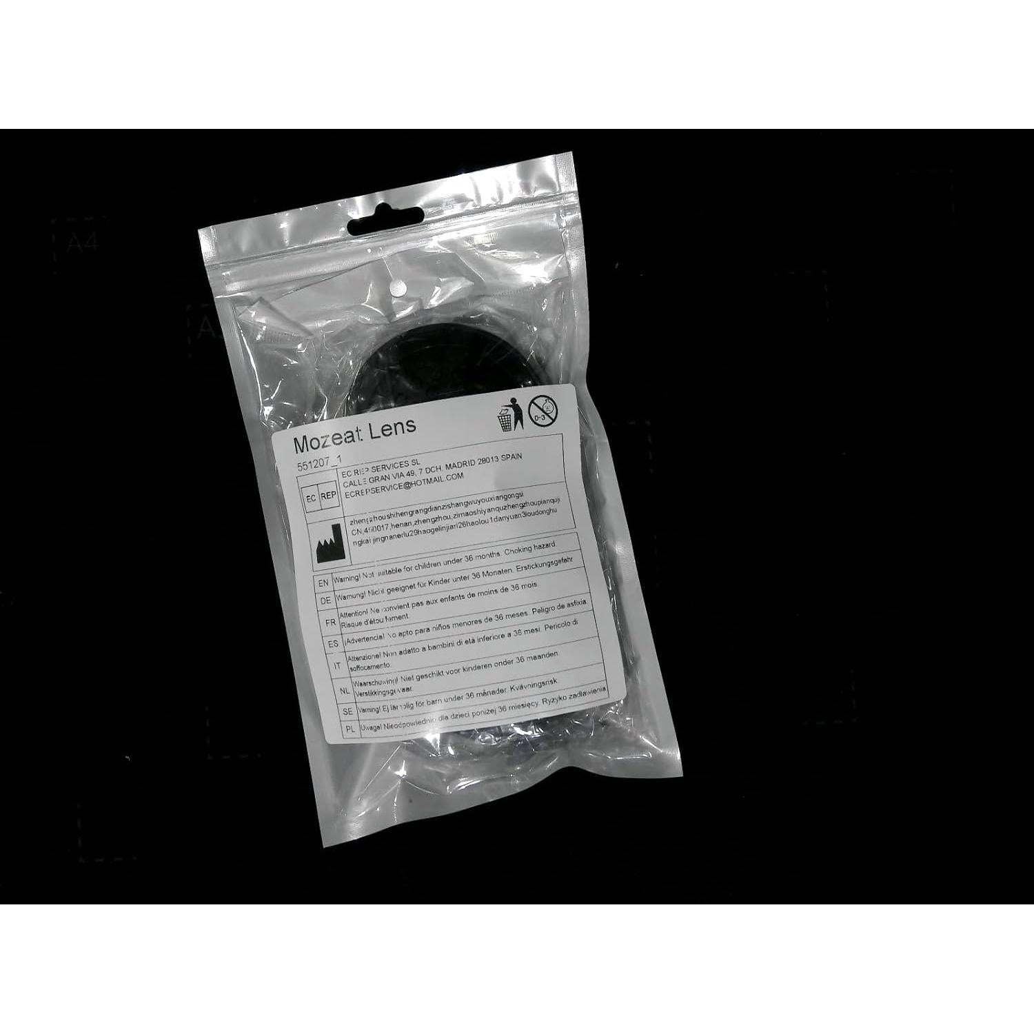 Cepillo de Pelo Plegable con Espejo MOZEAT LENS - 2 Piezas Negro