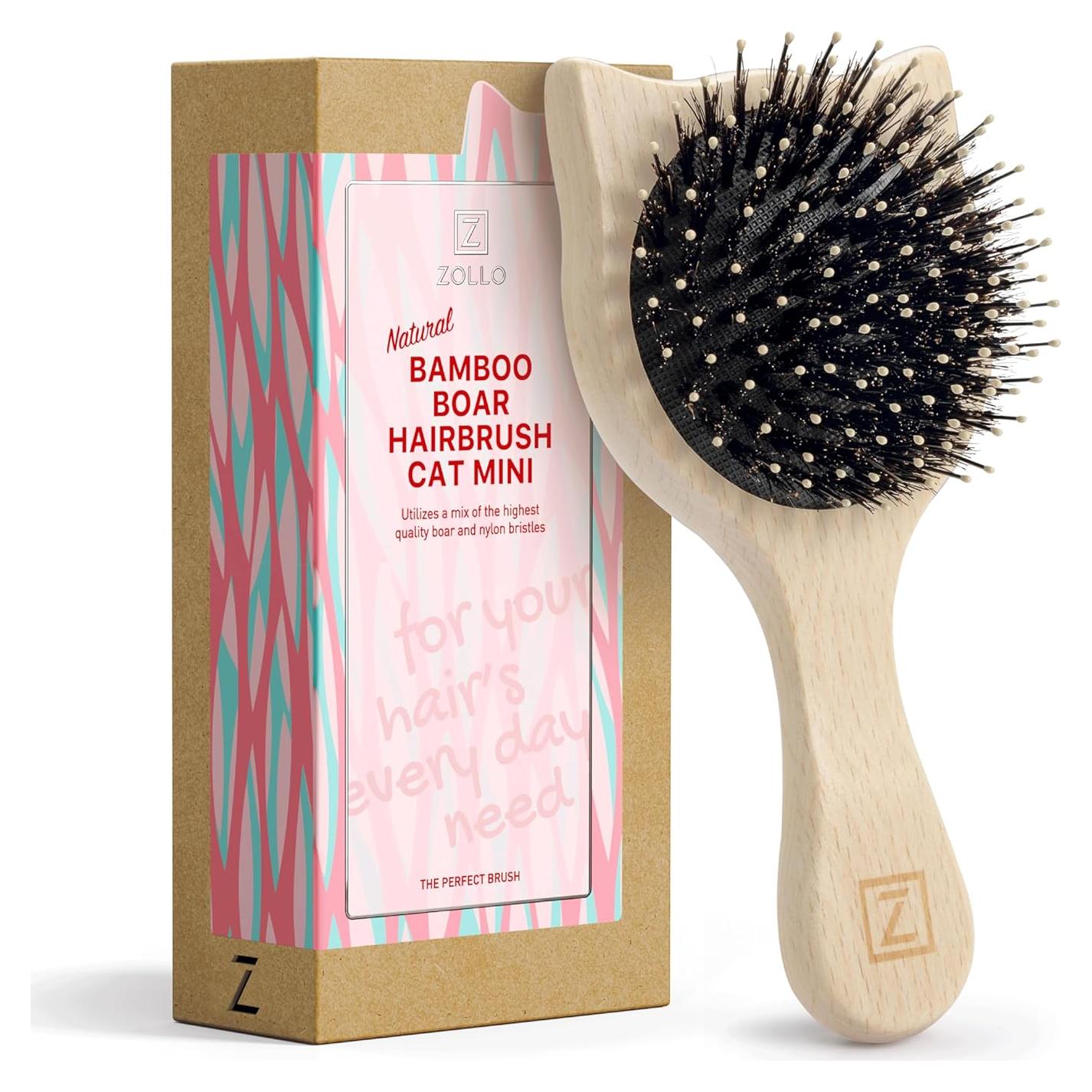 Cepillo Desenredante de Cerdas de Jabalí Zollo Mini 17cm