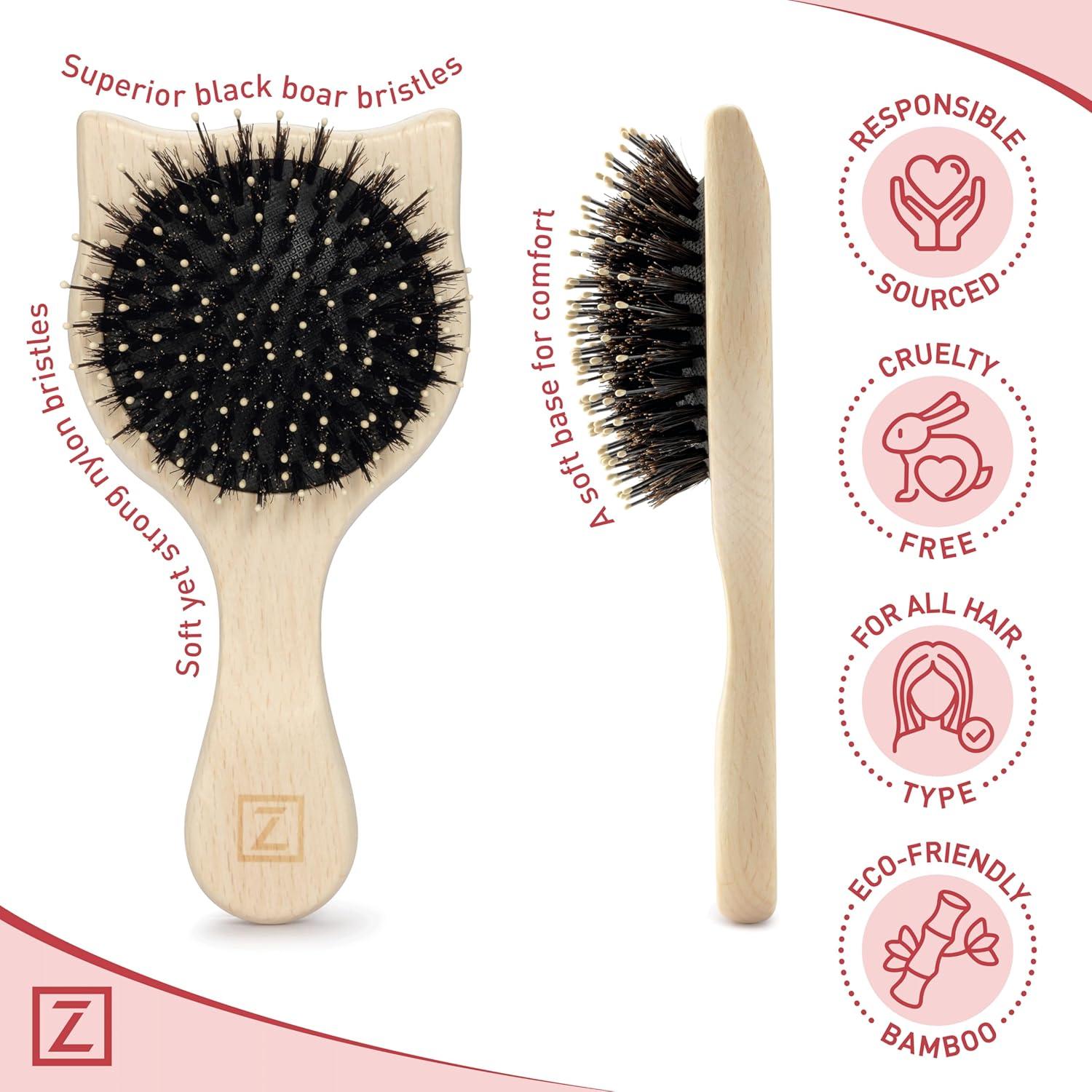 Cepillo Desenredante de Cerdas de Jabalí Zollo Mini 17cm