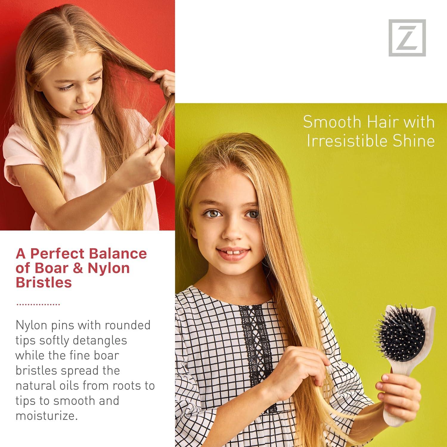 Cepillo Desenredante de Cerdas de Jabalí Zollo Mini 17cm