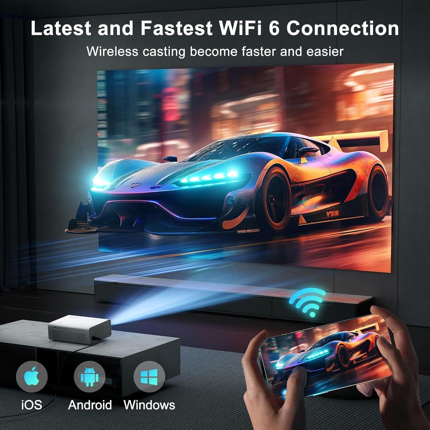 Proyector Agreago GC357 1080P WiFi 6 Bluetooth 5.2 600 ANSI