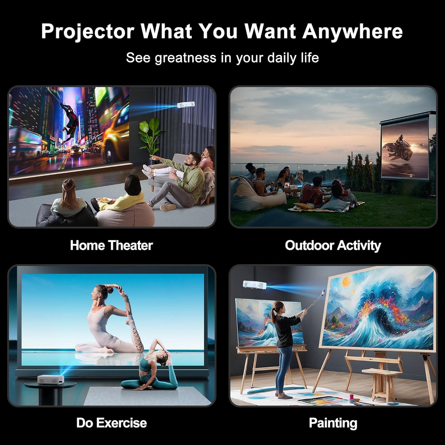 Proyector Agreago GC357 1080P WiFi 6 Bluetooth 5.2 600 ANSI