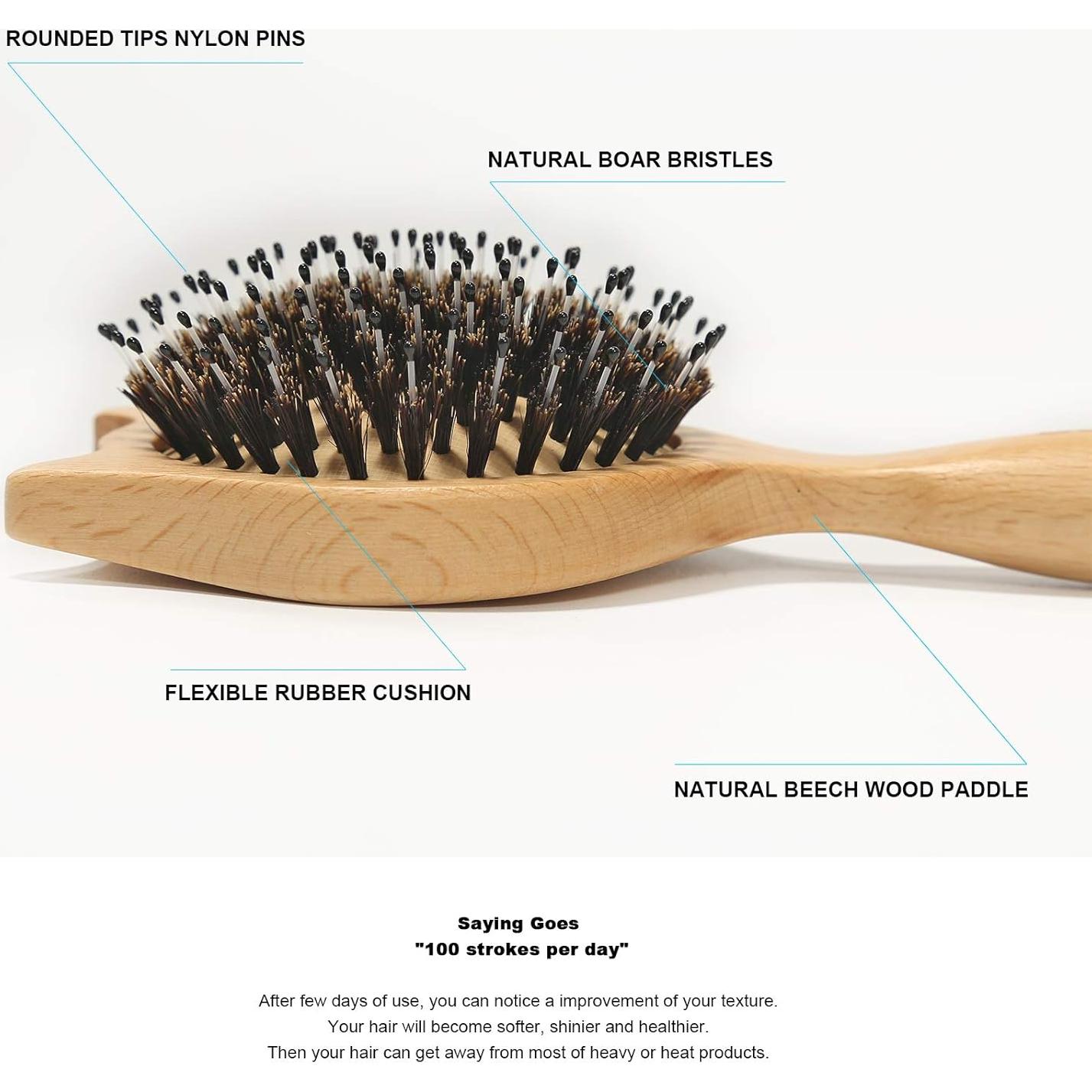 Cepillo de cabello BESTOOL Mini CAT cerdas de jabalí y nylon