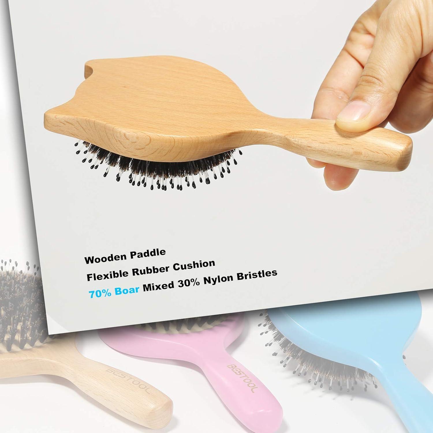 Cepillo de cabello BESTOOL Mini CAT cerdas de jabalí y nylon