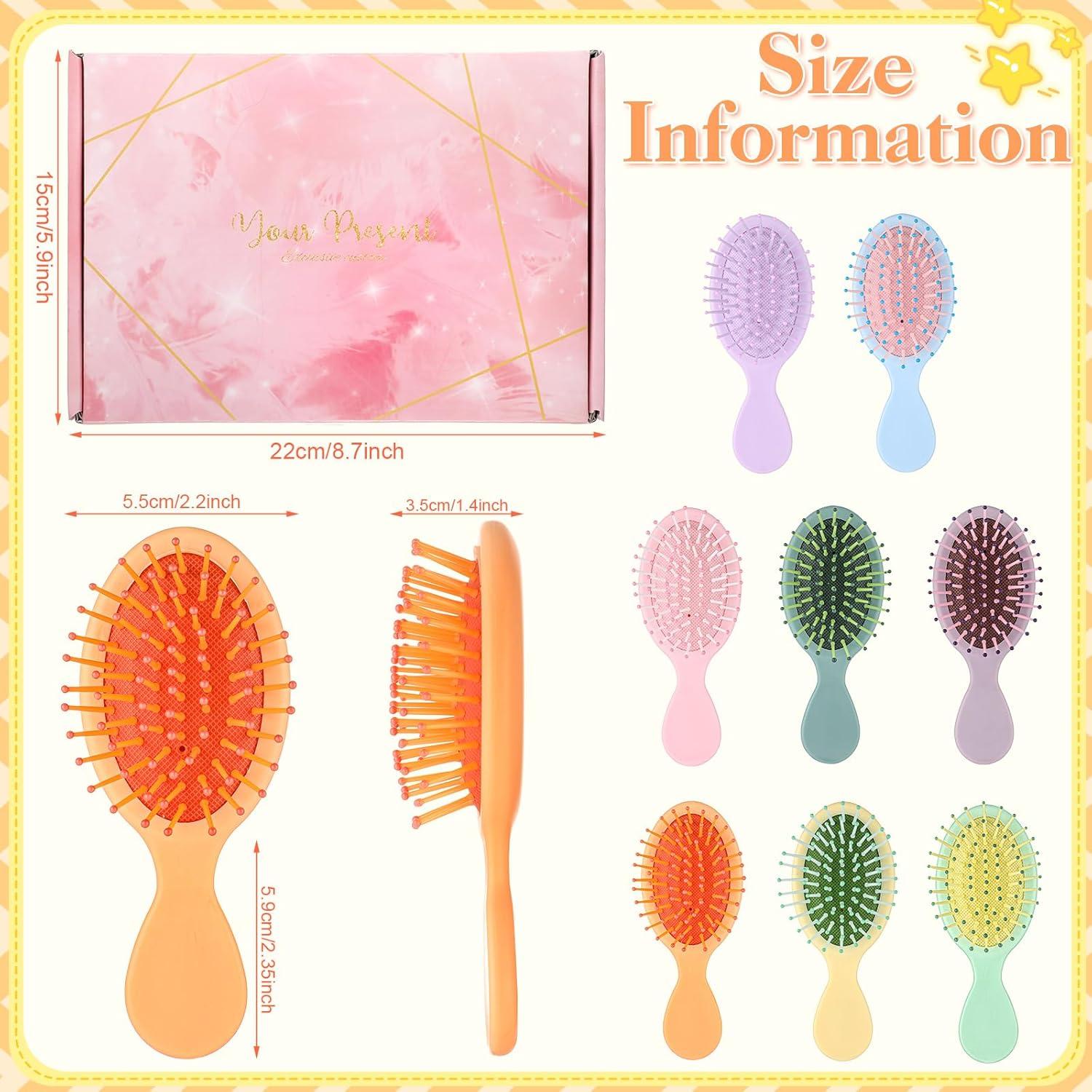 Juego de 8 Mini Cepillos de Cabello ProSuites para Niñas