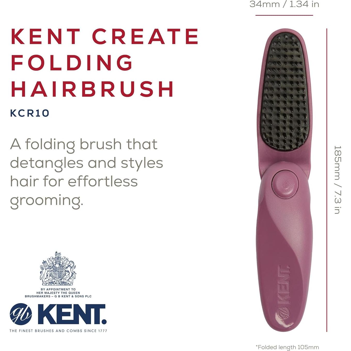 Cepillo de Pelo Plegable Kent KCR10 para Viaje - Anti-Estático