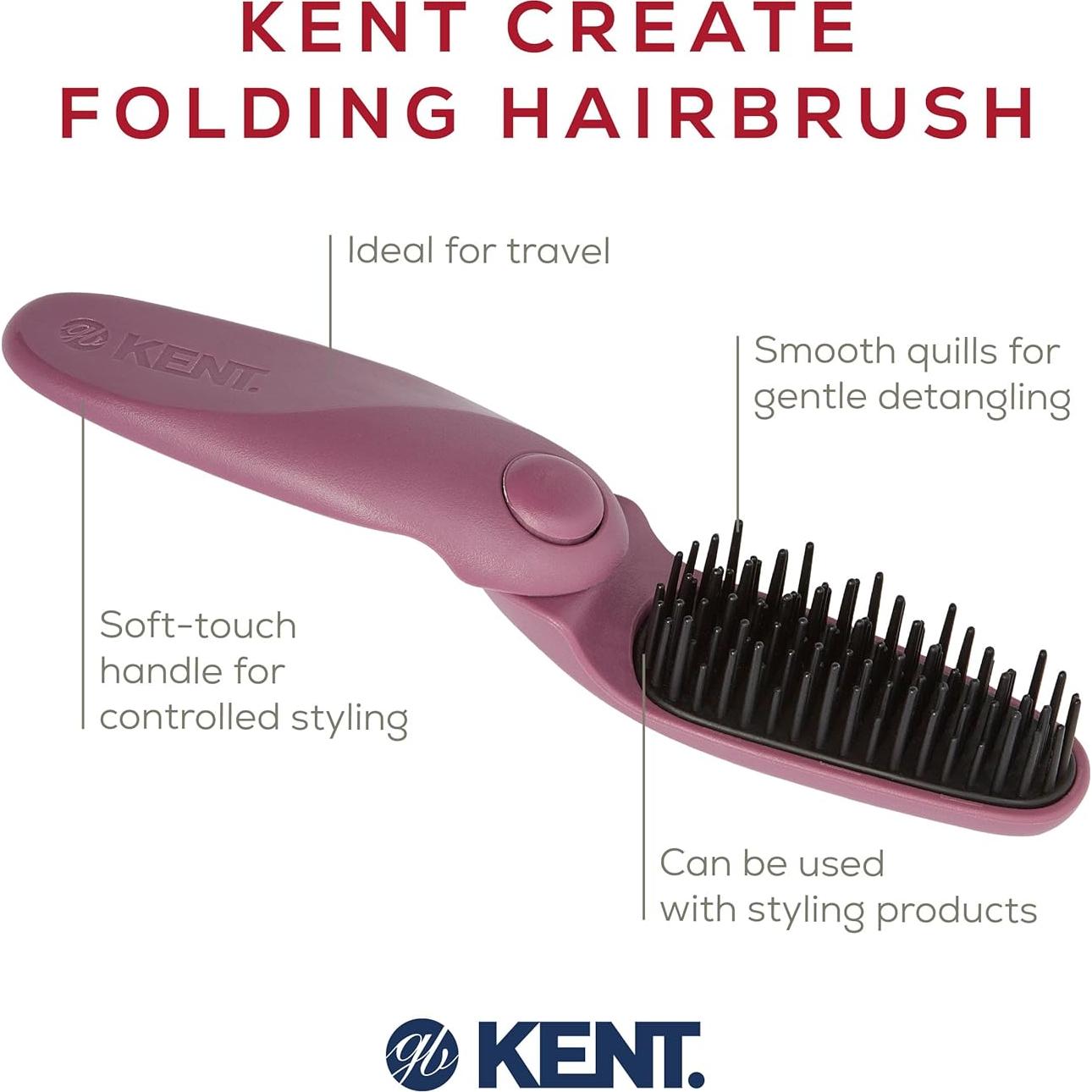 Cepillo de Pelo Plegable Kent KCR10 para Viaje - Anti-Estático