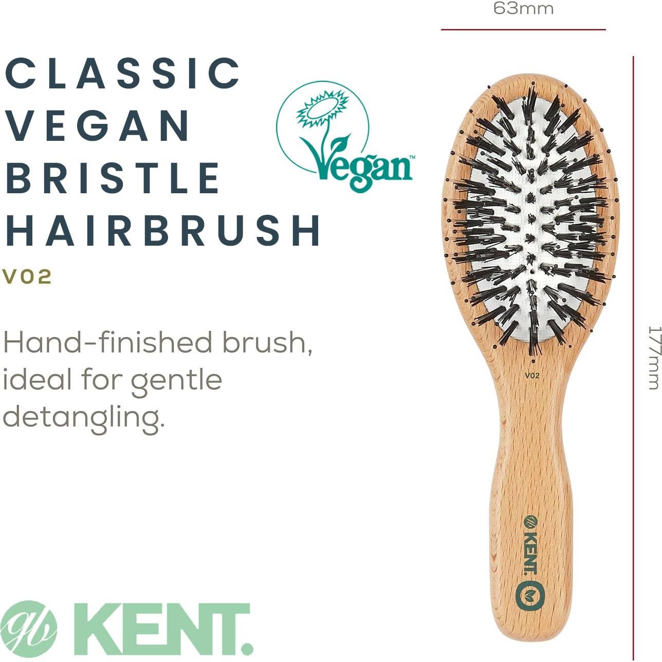 Cepillo de Cerdas Veganas Kent V02 Pequeño 17.78 cm
