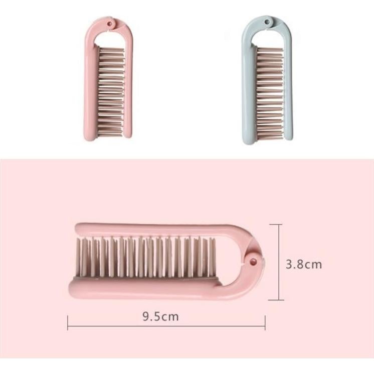 Combo Cepillo y Peine Plegable 2-en-1 Duehut Rosa/Azul