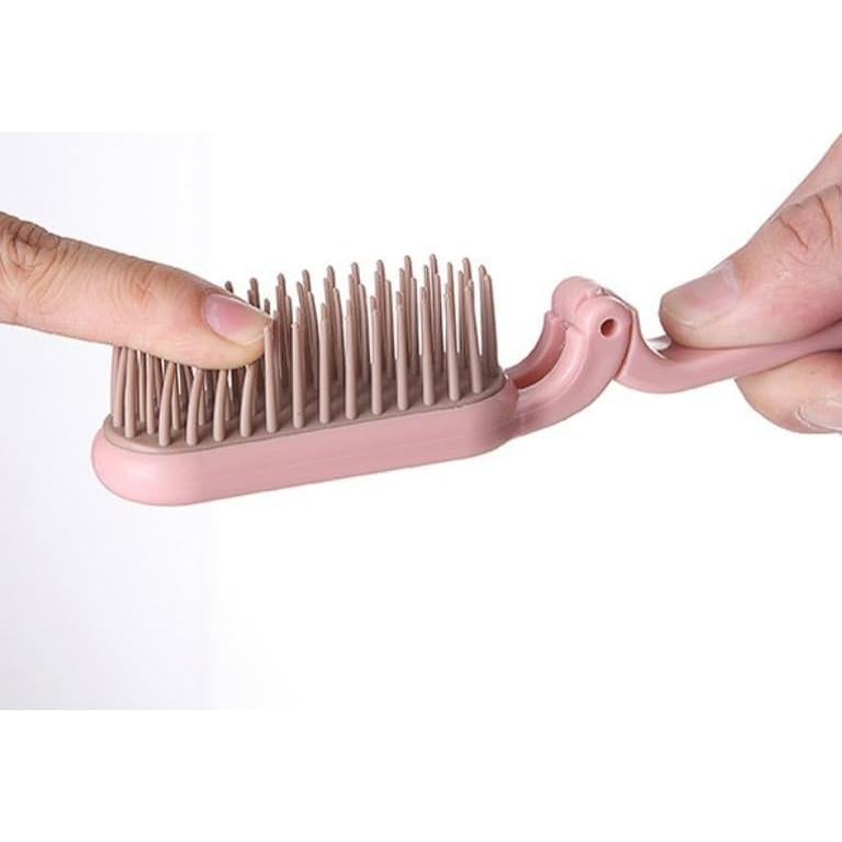 Combo Cepillo y Peine Plegable 2-en-1 Duehut Rosa/Azul