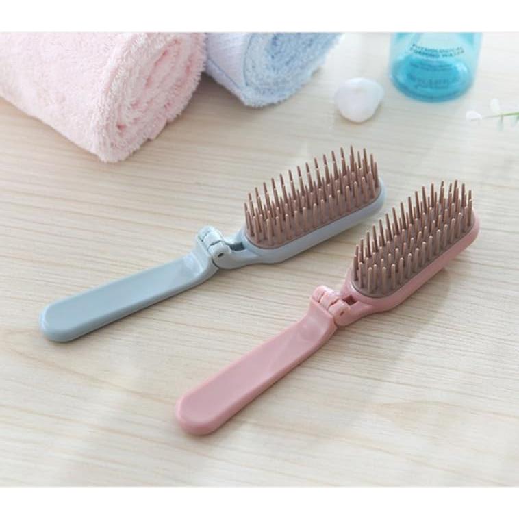 Combo Cepillo y Peine Plegable 2-en-1 Duehut Rosa/Azul