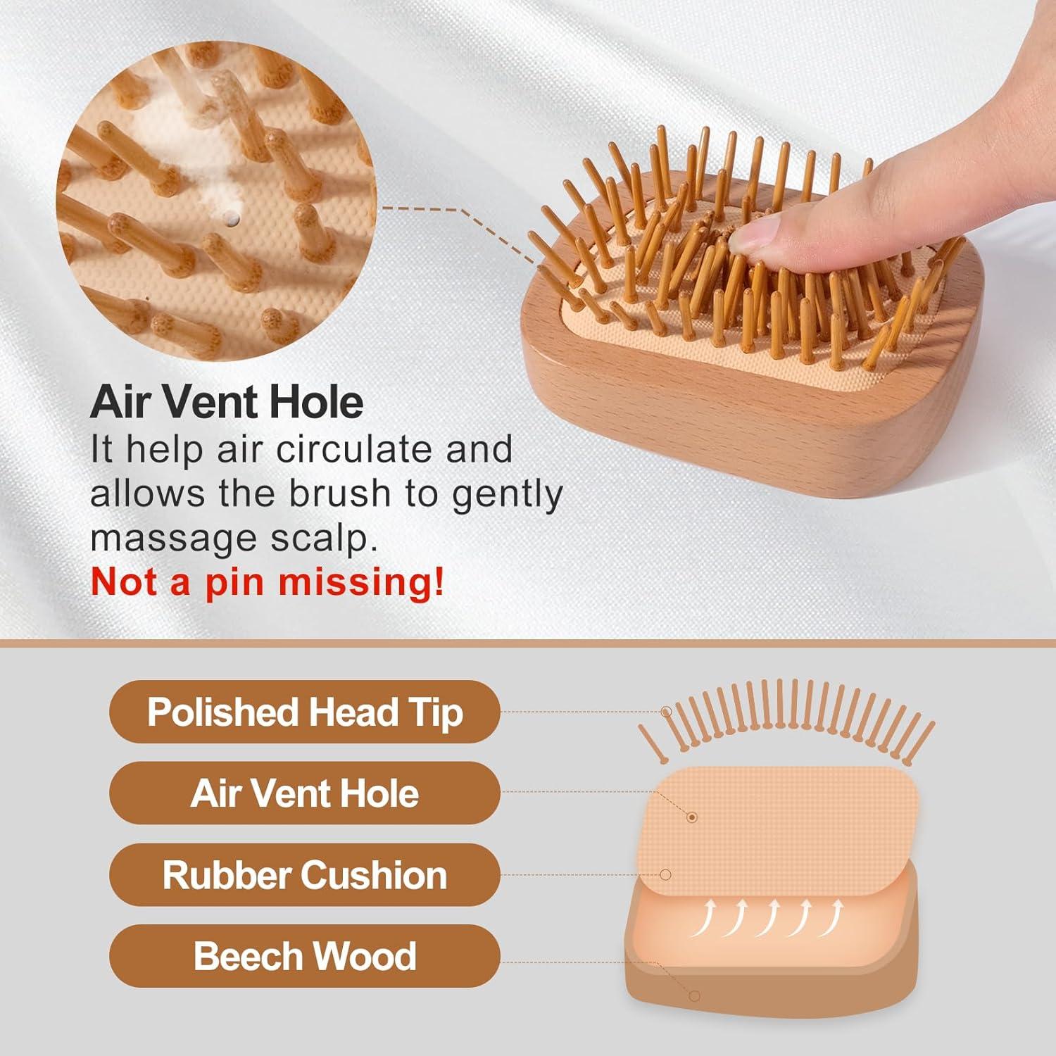 Cepillo de Pelo de Madera Natural Maji Mama Mini 9.5x6.5cm